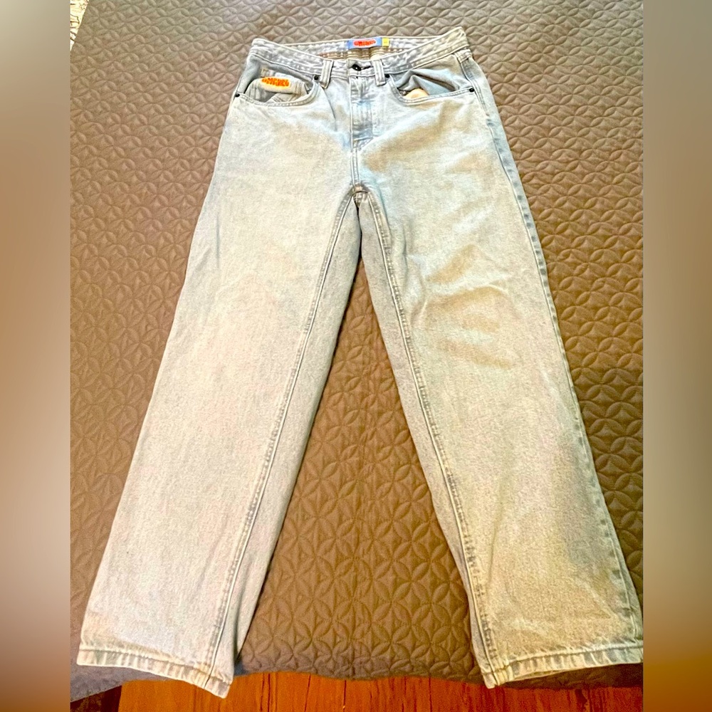 Empyre light washed vintage relax fit jeans 
Size 30”